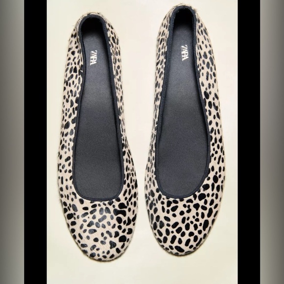 Zara leather animal print ballet flats - Picture 2 of 3